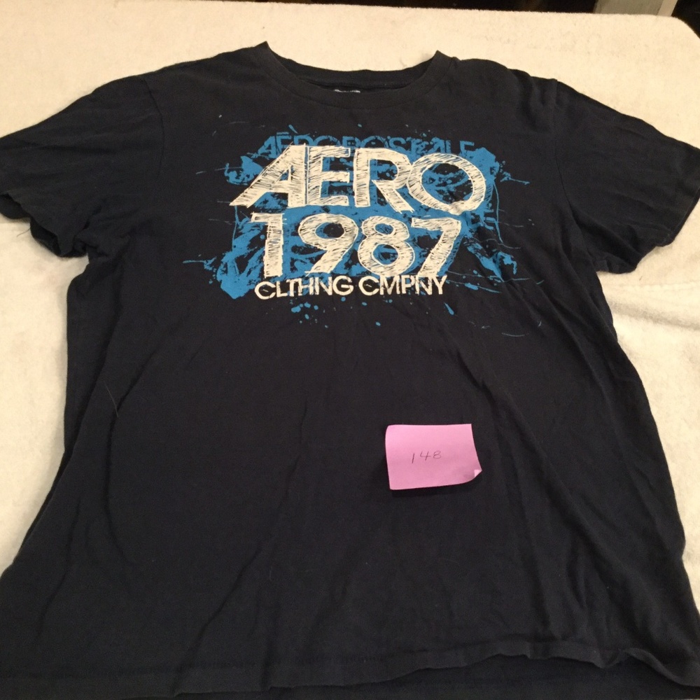 Aeropostale Navy Blue Royal Blue Logo T-Shirt Tee -  Size Large - Great Conditio